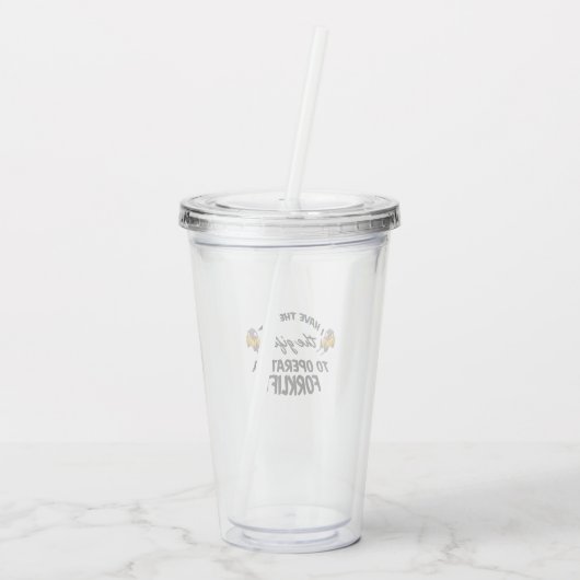 Gabelstaplergeschenk Acryltrinkbecher (Rückseite)