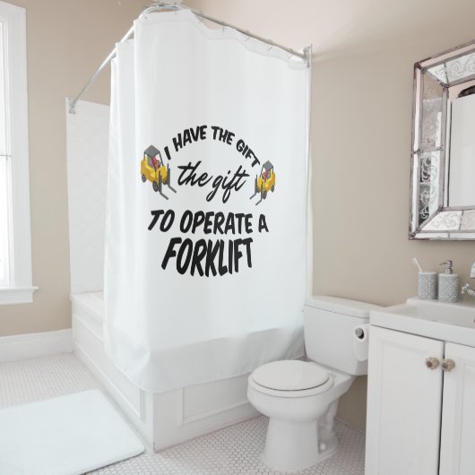 Gabelstaplergeschenk Duschvorhang (Beispiel)