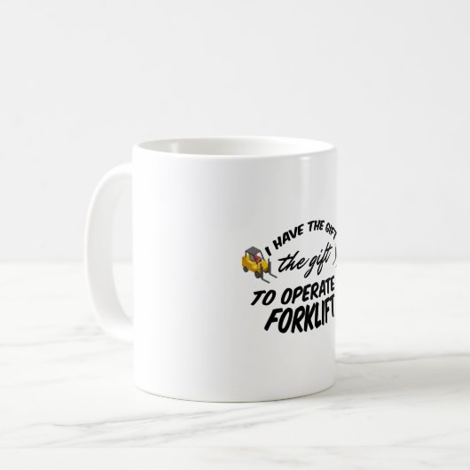 Gabelstaplergeschenk Kaffeetasse (Vorderseite Links)