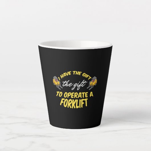 Gabelstaplergeschenk Milchtasse (Vorderseite)