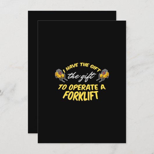 Gabelstaplergeschenk Mitteilungskarte (Vorne/Hinten)