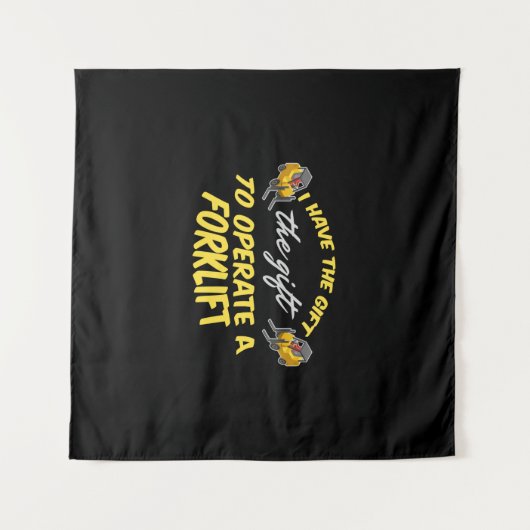 Gabelstaplergeschenk Wandteppich (Vorderseite (Horizontal))