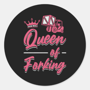 Gabelstaplerkönigin Runder Aufkleber