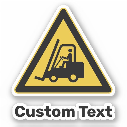 Gabelstaplerwarnzeichen Aufkleber (Vorderseite)