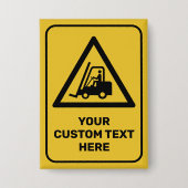 Gabelstaplerwarnzeichen Button (Vorderseite)