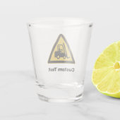 Gabelstaplerwarnzeichen Schnapsglas (Rückseite)