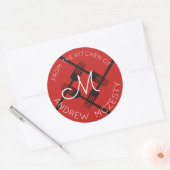 Gabelt Monogramm von der Küche des Aufklebers Runder Aufkleber (Umschlag)