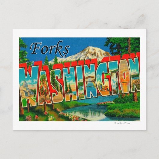 Gabelung, Washington - Große Briefszenen Postkarte (Vorderseite)