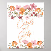 Gaben von Boho Wiese Wildblume Brautparty Poster (Vorne)