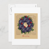 Gaben von Hennen-Kranz Feiertagspostkarte (Vorne/Hinten)