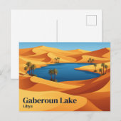 Gaberoun-See Libyen Postkarte (Vorne/Hinten)