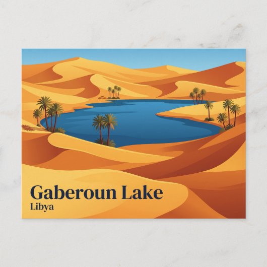 Gaberoun-See Libyen Postkarte (Vorderseite)