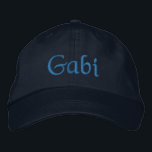 Gabi Personalisiert bestickte Baseball Cap Blue Kappe<br><div class="desc">Gabi Name auf individualisierbaren bestickten Baseball-Cap / Baseballhut in blau,  von 369MyName. ... ... ... ... </div>