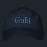 Gabi Personalisiert bestickte Baseball Cap Blue Kappe<br><div class="desc">Gabi Name auf individualisierbaren bestickten Baseball-Cap / Baseballhut in blau,  von 369MyName. ... ... ... ... </div>