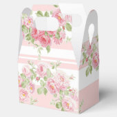 Gable Bevorzugung Box rosa Streifen und Rose Geschenkschachtel (Geöffnet)