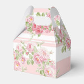 Gable Bevorzugung Box rosa Streifen und Rose Geschenkschachtel (Vorderseite)