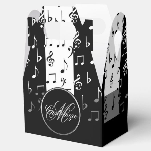 Gable Box für Schwarz-Weiß-Streifen in Monogramm Geschenkschachtel (Geöffnet)