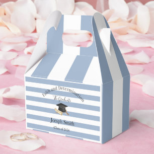 Gable Favor Box Blaue Streifen Abschlussklasse 202 Geschenkschachtel