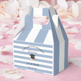 Gable Favor Box Blue Stripe Graduate 2026 Geschenkschachtel