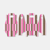 Gable Favor Box Brown & Pink Stripe Geschenkschachtel (Ungefaltet)