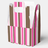 Gable Favor Box Brown & Pink Stripe Geschenkschachtel (Geöffnet)