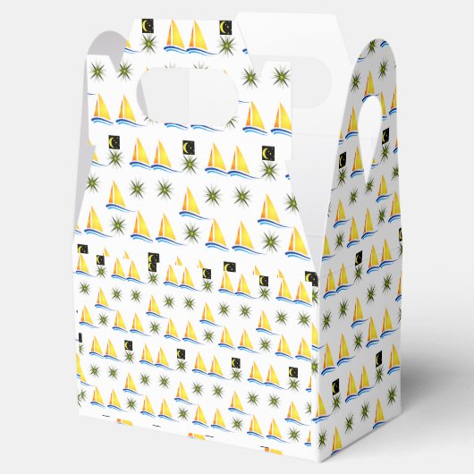 Gable Favor Box Sailboat Geschenkschachtel (Geöffnet)