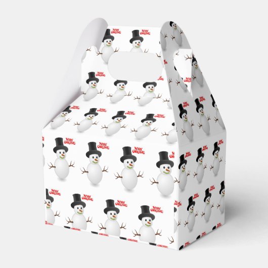 Gable Favor Box Snowman Geschenkschachtel (Rückseite)