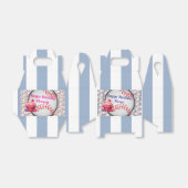 Gable Favor Box Stripe Blue and White Baseball Geschenkschachtel (Ungefaltet)