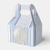 Gable Favor Box Stripe Blue und White Geschenkschachtel (Vorderseite)