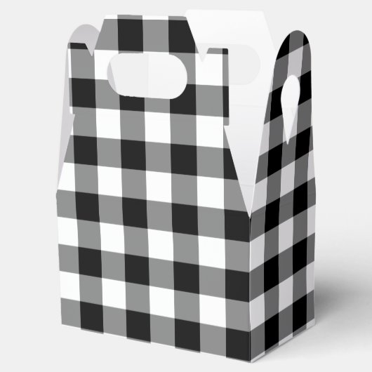 Gable Gvor Box für Schwarz und Weiß Gingham Muster Geschenkschachtel (Geöffnet)