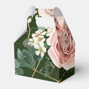 Gable Paper Favor Box Geometric Garden Rose Hunter Geschenkschachtel