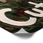 Gabled Guardian: Raccoon auf dem Dach Poster (Ecke)