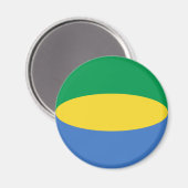 Gabon Fisheye Flag Magnet (Vorderseite/Rückseite)