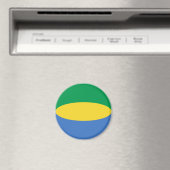 Gabon Fisheye Flag Magnet (In Situ (Geschirrspüler))