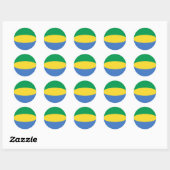 Gabon Fisheye Flag Sticker (Blatt)