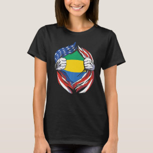 Gabon Flag American Stolz auf mein gabunisches Erb T-Shirt