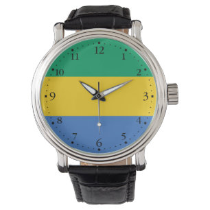 Gabon Flag Armbanduhr