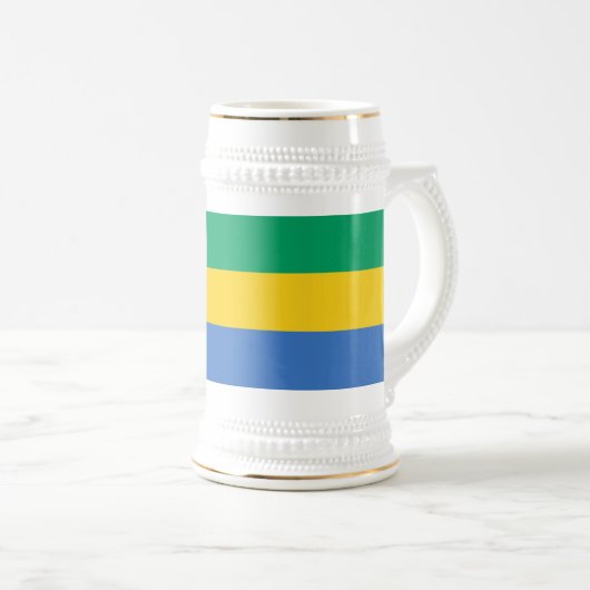 Gabon Flag Bierglas (VorderseiteRechts)