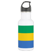 Gabon Flag Edelstahlflasche (Vorderseite)