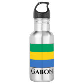 Gabon Flag Edelstahlflasche (Vorderseite)