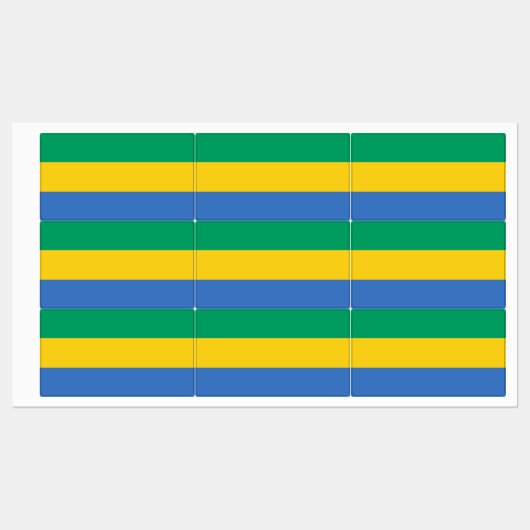 Gabon Flag Etiketten (Blatt)