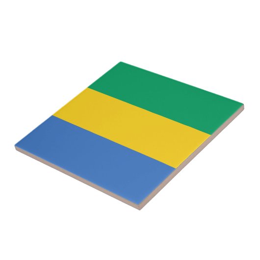 Gabon Flag Fliese (Seite)