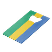 Gabon Flag Geldbeutel Flaschenöffner (Vorderseite Schrägansicht)