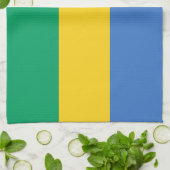 Gabon Flag Geschirrtuch (Gefaltet)