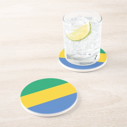 Gabon Flag Getränkeuntersetzer (Seite)