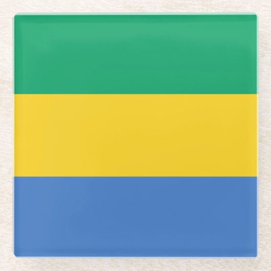 Gabon Flag Glasuntersetzer (Vorderseite)