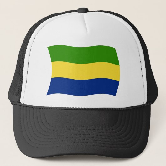Gabon Flag Hat Truckerkappe (Vorderseite)