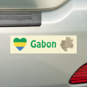 Gabon Flag Heart + Map Autoaufkleber (Auf Auto)