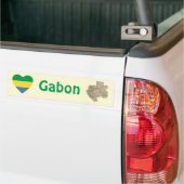 Gabon Flag Heart + Map Autoaufkleber (Auf Lkw)