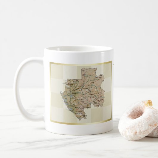 Gabon Flag + Karte Tasse (Mit Donut)